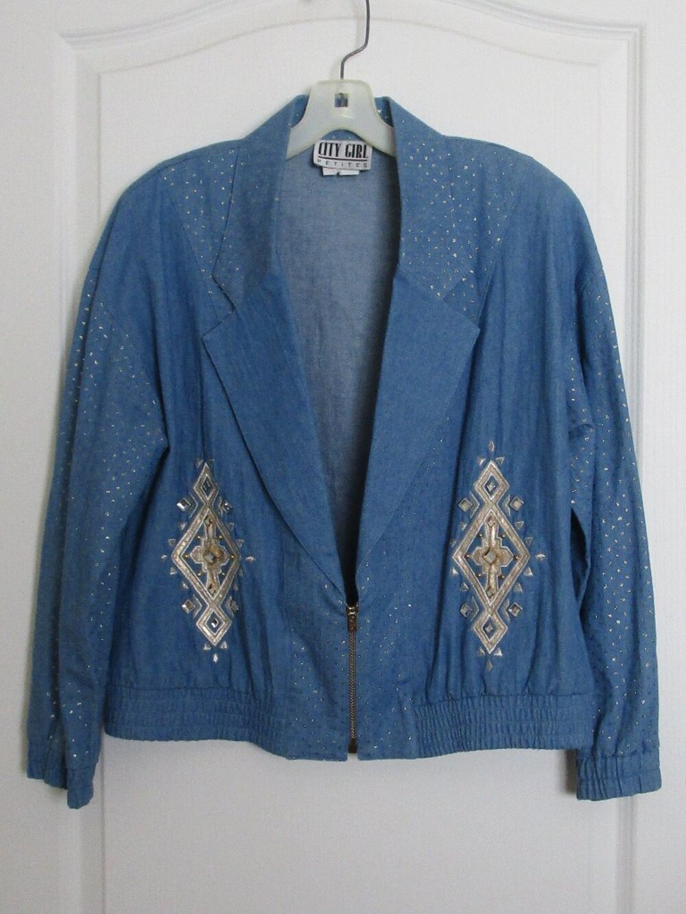 rhinestone studded 100% cotton jacket